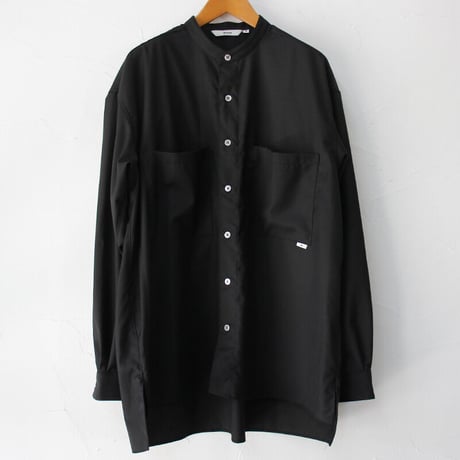 amne アンヌ　GABARDINE covered shirts ギャバジンカバードシャツ　#ブラック　【送料無料】