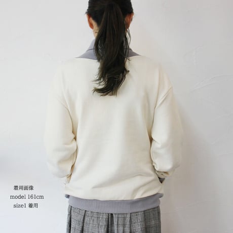 amne アンヌ　FRENCH TERRY zip turtle　フレンチテリージップタートル　#natural