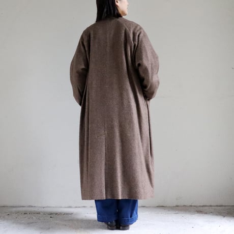 atelier naruse アトリエナルセ　wool linen tweed stand collar coat　ウールリネンツイードスタンドカラーコート