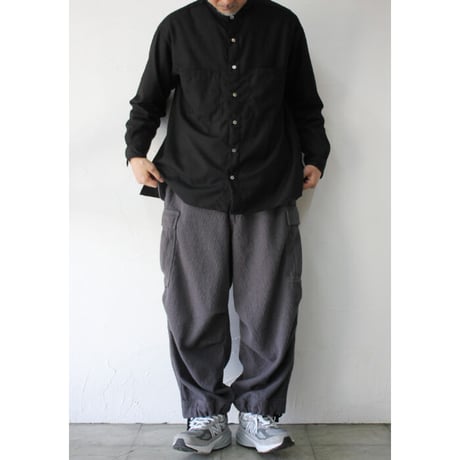 FUNSET OF ART ファンセットオブアート　コットンリネン刺し子バルーンカーゴパンツ　#grey 【送料無料】