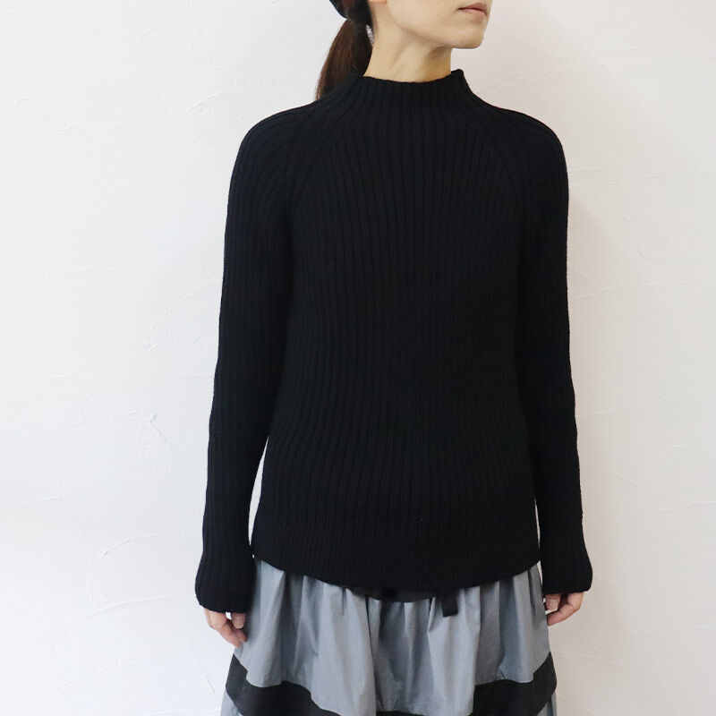 再入荷** homspun ホームスパン ラムリブハイネックプルオーバー