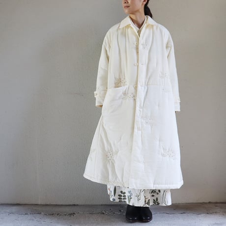 ASEEDONCLOUD アシードンクラウド　Sankayo embroidery quilt Laboratory coat #Ivory  【送料無料】