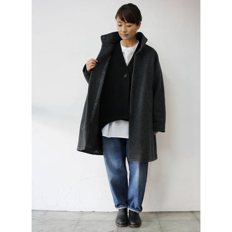 CAERULA カエルラ  woolring frare coat ウールリングフレアーコート　#チャコールグレー