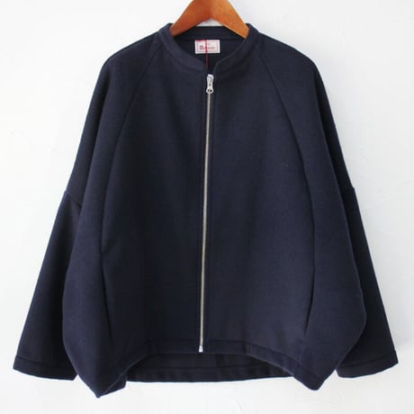 **またまたブラック再入荷** maomade マオメイド　カシミアブレンドやわらかライトメルトンジップジャケット　#ネイビー、ブラック