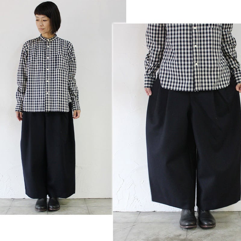 再々入荷** homspun ホームスパン ソフトフラノ2タックパンツ