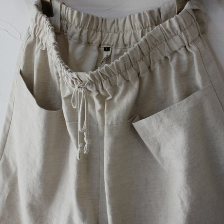 atelier naruse アトリエナルセ　リネンコットンサルエルパンツ　#キナリ、チャコール