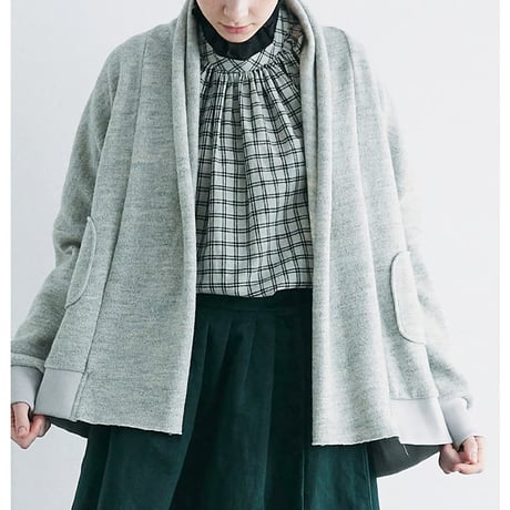 MAGALI マガリ　コットンウールニット・ショールカーディガン　#ブラック、杢グレー、杢ベージュ
