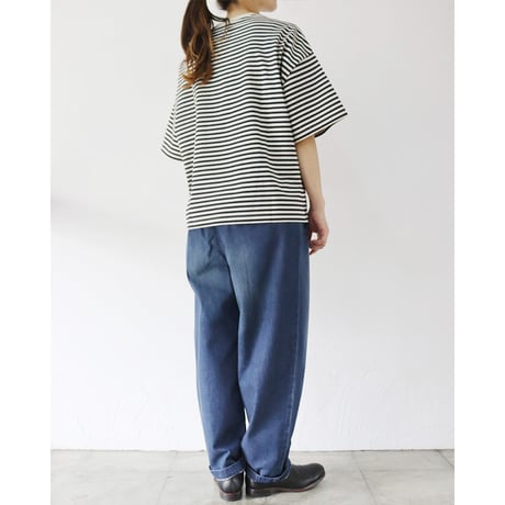 **2025a/w分到着** atelier naruse アトリエナルセ　コットンデニム ウエストゴム バルーンバンツ　#ストーンウォッシュ加工