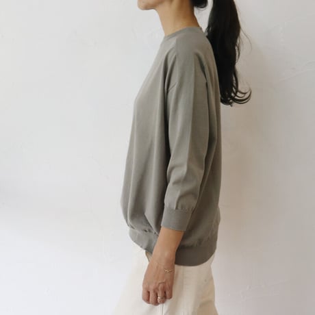 **またまたまた再入荷**  LinenYa リネンヤ as it is.　コットンクルーネック7分袖ニット　【送料無料】