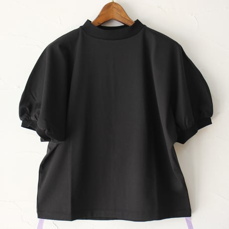 MAGALI マガリ　コットン天竺ギャザースリーブカットソー　#オートミール、パープル、ブラック