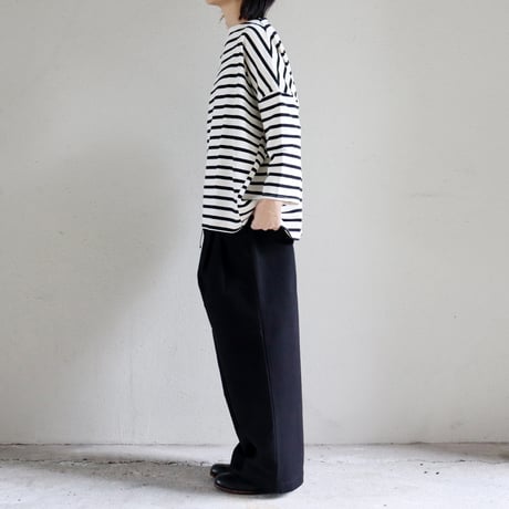 TRAVAIL MANUEL トラバイユマニュアル　モールスウェード2タックトラウザーズ　#ブラック