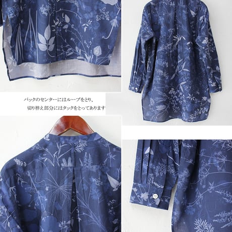 ASEEDONCLOUD アシードンクラウド　Flower Blue Print Pajama shirt　#blue　【送料無料】