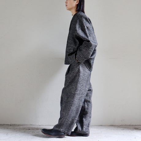 atelier naruse アトリエナルセ　シェットランドウールリネンタックワイドパンツ shetland wool linen tuck wide pants