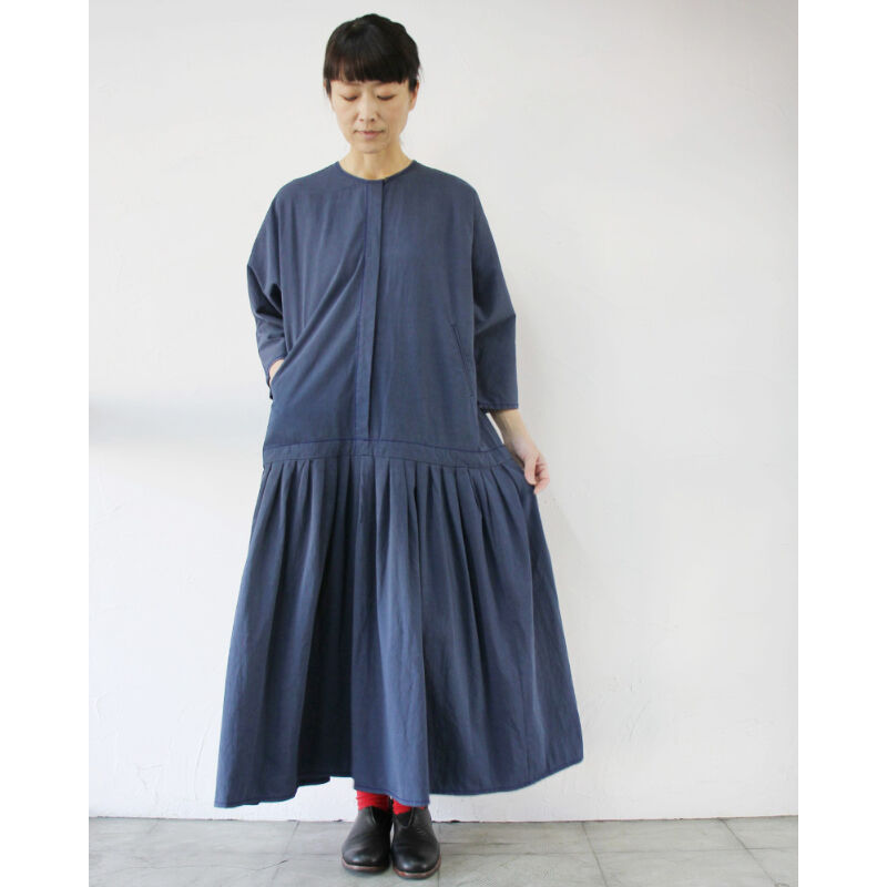 またまた再入荷** homspun ホームスパン コットンラチネ八分袖タック