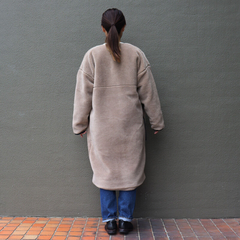 maomade マオメイド ベアーボアロング丈コート #グレージュ、モカ