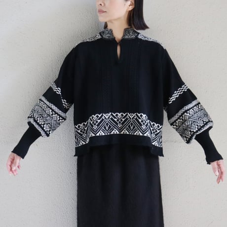 ASEEDONCLOUD アシードンクラウド　Seiyako jacquard blouse # black 【送料無料】