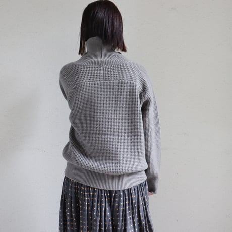 homspun ホームスパン　メリノウールワッフル編みプルオーバー　#オフホワイト、モスグレー、グリーン、ネイビー　【送料無料】