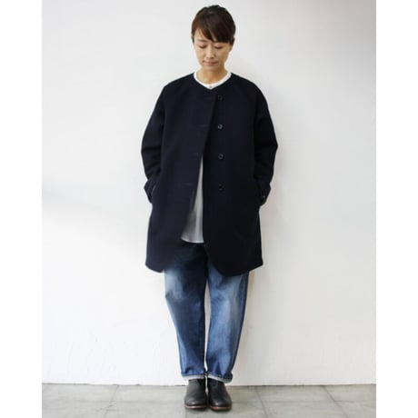 homspun ホームスパン　ウールメルトンコート　#ネイビー　【送料無料】
