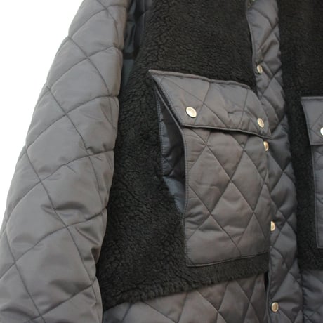 anme アンヌ　BOA/QUILT useful coat　#ブラック　【送料無料】