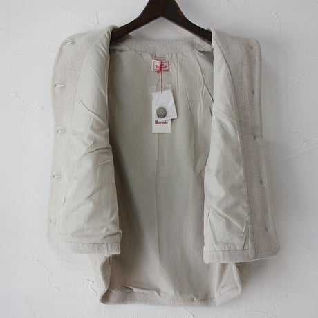 **再入荷**maomade マオメイド　圧縮ウール×タフタ中綿キルトベスト　#キナリ、ブラック