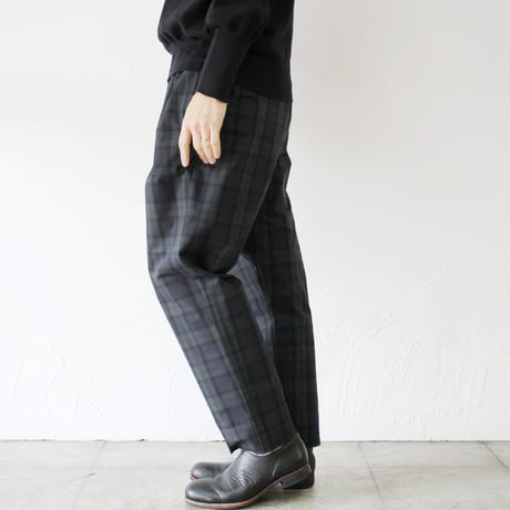 TRAVAIL MANUEL トラバイユマニュアル　T/Cチェックノームパンツ　#ブラックウォッチ