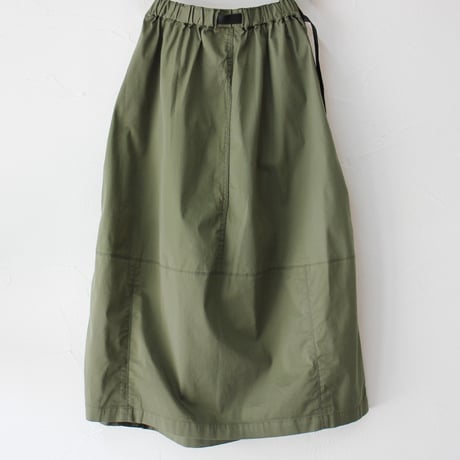 KHA:KI カーキ　STRECH OVAL SKIRT　ストレッチオーバルスカート　#カーキ、ブラック
