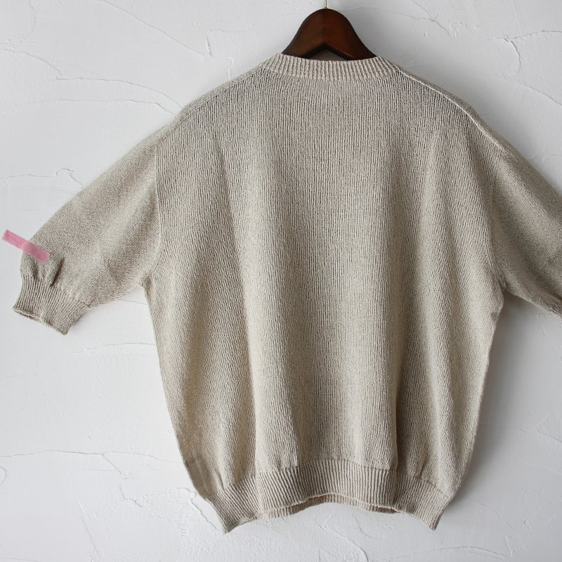 再入荷** LinenYa リネンヤ as it is. 和紙混クルーネック半袖ニット #