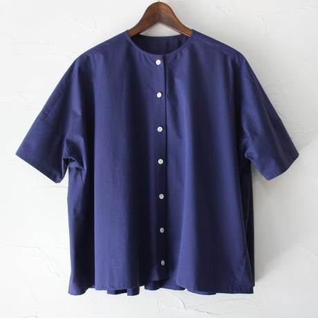 **再入荷** LinenYa リネンヤ　コットンバックギャザーブラウス　#ネイビー、シャンブレー、ホワイト