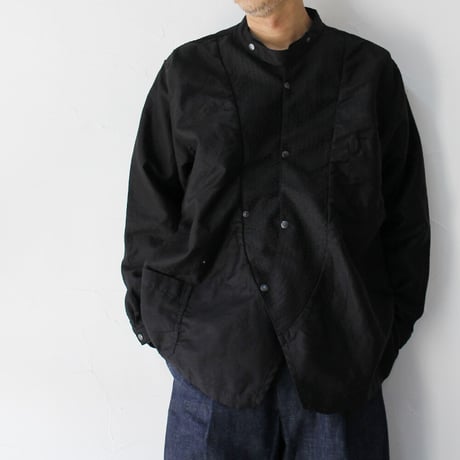 FUNSET OF ART ファンセットオブアート　コットンリネンモールスキンWAGESAシャツ　#ブラック