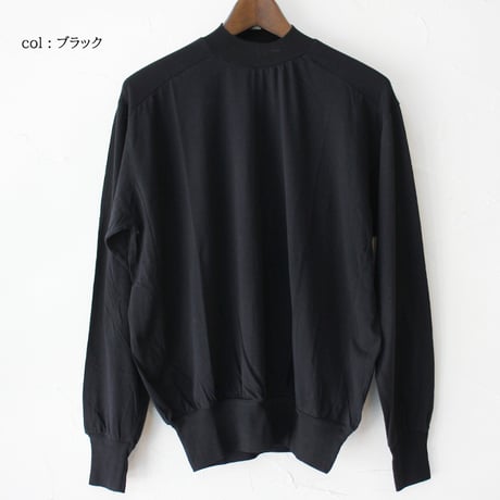 **2025a/w分到着** homspun ホームスパン　60/1天竺ハイネックプルオーバー　#サラシ、TOPグレー、TOPチャコール、ブラック