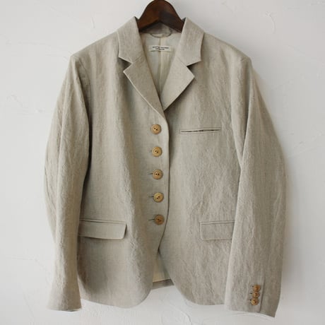 **再入荷** atelier naruse アトリエナルセ　リネンテーラードジャケット　linen tailored jacket　#ベイジュ、チャコール