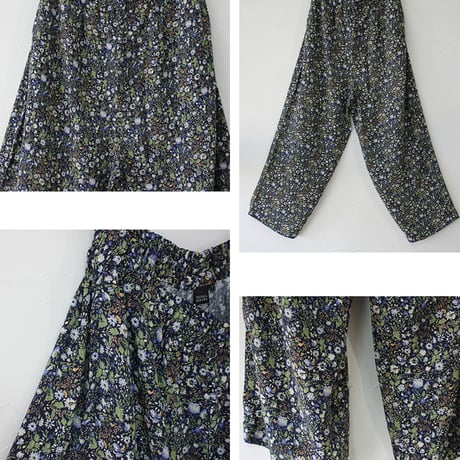 TRAVAIL MANUEL トラバイユマニュアル　フラワープリントイージーパンツ　#navy