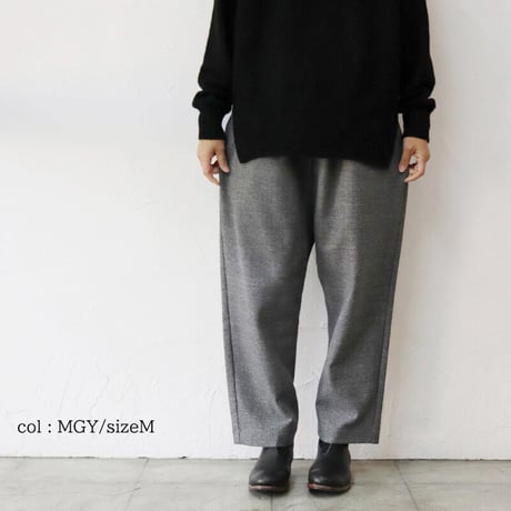 **サイズ欠け分再入荷**TRAVAIL MANUEL トラバイユマニュアル　杢グレンチェックポーラパンツ　#MGY,CGY,NVY