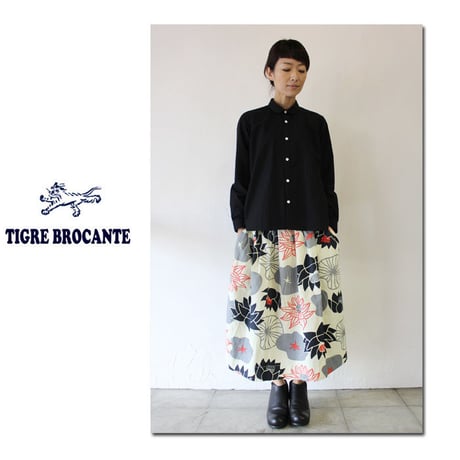 **再入荷**Tigre Brocante ティグルブロカンテx石北有美　HASUツイルポケットフィセルスカート　#ナチュラル、ブルー　【送料無料】