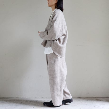 atelier naruse アトリエナルセ　シェットランドウールリネンスモック　shetland wool linen smock　【送料無料】