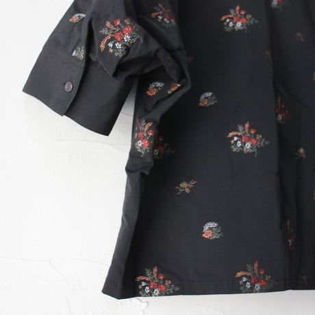 ASEEDONCLOUD アシードンクラウド　Butterfly garden jacquard Recreation shirt　#ブラック　【送料無料】