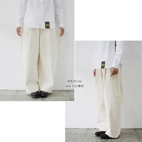 **またまた再入荷** sasanqua by trees サザンカバイツリース　カツラギバナナトラウザー　#アイボリー、ベージュ　【送料無料】