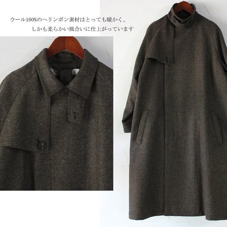 ASEEDONCLOUD　アシードンクラウド　Earth Herrinbone Father's Coat #BEIGE , DARK GREEN　【送料無料】