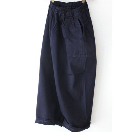 **今季も再入荷** homspun ホームスパン　10ozデニムギャザーパンツ　#ホワイト、ブリーチブルー、ブルー
