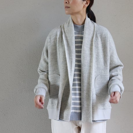 MAGALI マガリ　コットンウールニット・ショールカーディガン　#ブラック、杢グレー、杢ベージュ