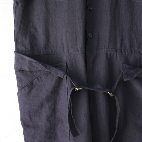ASEEDONCLOUD アシードンクラウド　Mitsuyakusou Linen Crafter jumpsuit　#navy 　【送料無料】