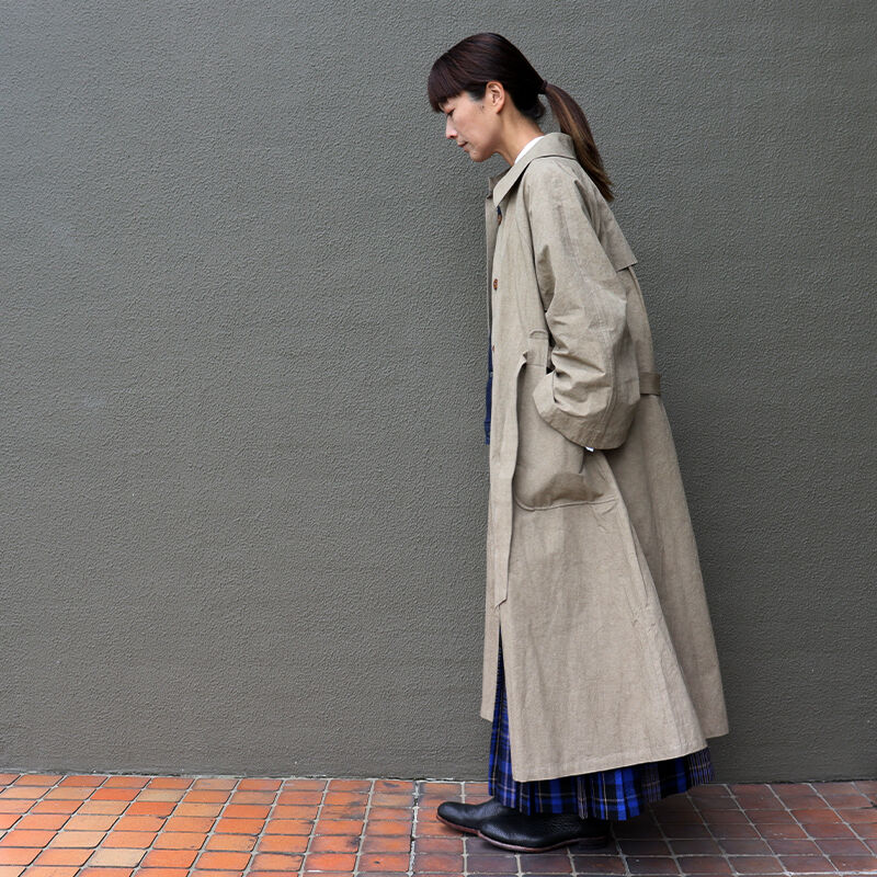MAGALI マガリ コットンリネンウェザートレンチコート #ベージュ