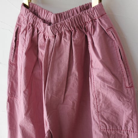 **再入荷**　homspun ホームスパン　バルキーシーチング薄手ギャザーパンツ　#ブルー、グレー、ピンク