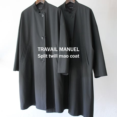 TRAVAIL MANUEL トラバイユマニュアル　スプリットツイルマオコート　#ブラック　【送料無料】
