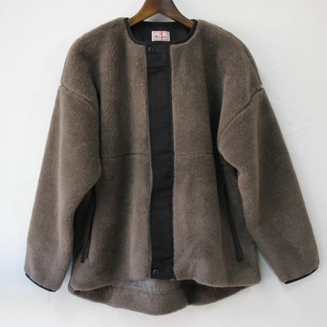 mao made マオメイド　ベアーボアジップジャケット　#グレージュ、モカ