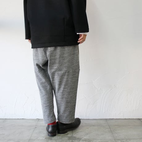 **新色ネイビー追加入荷**　homspun ホームスパン　裏パイル度詰ギャザーパンツ　#ネイビー、ブラック、TOP杢チャコール