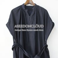 ASEEDONCLOUD アシードンクラウド　Antique linen Jiyusou smock dress #インディゴ　【送料無料】