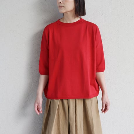 **新色追加・またまたまた再入荷** LinenYa リネンヤ as it is. コットンボートネック5分袖ニット　【送料無料】