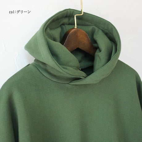 **再入荷**　LinenYa リネンヤ　裏毛コットンパーカー　#アイボリー、ライトブルー、グリーン　【送料無料】