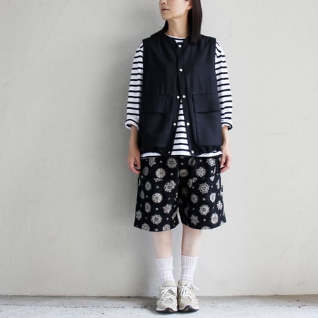 **SALE** amne アンヌ　GABARDINE useful vest　#ブラック、ベージュ 【送料無料】